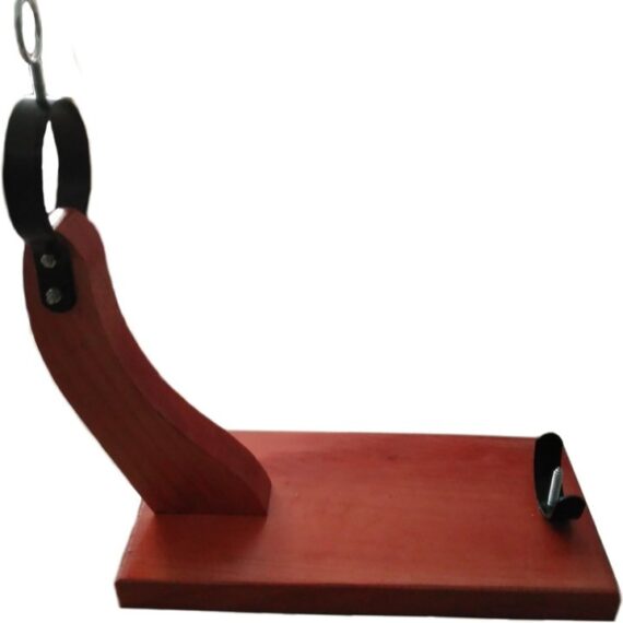 JAMONERO modelo "GÓNDOLA". En pino tintado. BASE GRUESA