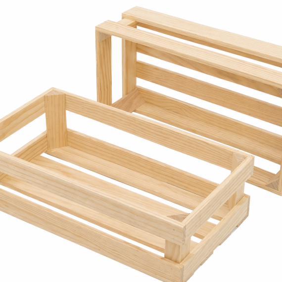 Dos cajones de madera pino